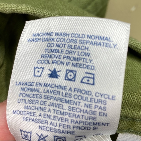 SOLD.   Lands’ End Canvas Utility Jacket Size M Olive Green Military Safari Barn - Picture 6 of 7